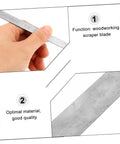 Heavy Duty Five Piece Woodworking Scraper Set Job Site Ready Smooth Cabinet Polisher For Wood Surface Prep Easy Glide Blades For Flawless Finish On Furniture scraper blade shown in hand, made of optimal material.
