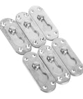 Top Shelf Heavy Duty Metal Bed Rail Brackets With Concealed Headboard Mounting Hardware Six Piece Kit, steel brackets close-up.