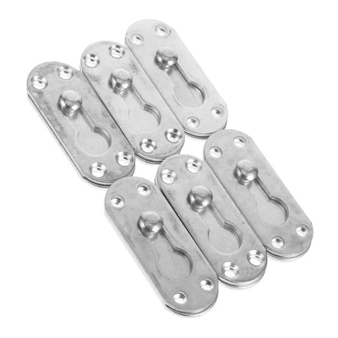 Top Shelf Heavy Duty Metal Bed Rail Brackets With Concealed Headboard Mounting Hardware Six Piece Kit, steel brackets close-up.