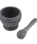 Granite Pattern Mortar And Pestle Set Manual Garlic And Seasoning Grinder With Non Slip Base For Fresh Spices Mash And Crush