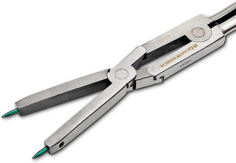 Double-X External Snap Ring Pliers For Tight Spaces With Extra Reach And Jaw Opening Wider Than The Handles, Model 82033