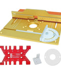 Slick Aluminum Router Table Insert Plate With Precision Center Bushing For Rock Solid Wood Milling And Trimming Heavy Duty Flip Mount Board. Includes gauge.