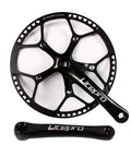 Folding Bike Crankset 170mm 130 BCD Aluminum Alloy Ultralight Chainring Sprocket for 14-20 Inch Folding Bikes Black