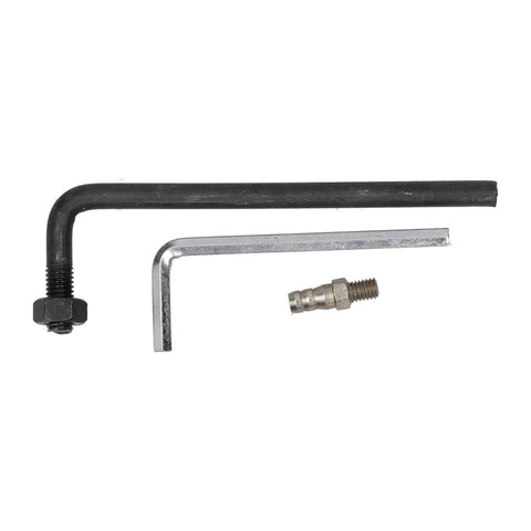 Morse taper drill sleeve arbor MT2 three-piece kit: black curved sleeve, silver L-shaped wrench, and small adapter.