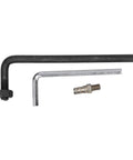 PerGar Morse taper internal cooling drill arbor set with MT2 R8 adapter; black curved shaft, silver L-shaped hex key