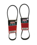 Two Toyota V-Belts in packaging from Pro Grade OEM Style Accessory Drive Belt Kit For Avalon Camry Sienna Highlander Two Belt Replacement Pack