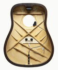 HiFi Acoustic Guitar Pickup System Bundle With High Fidelity Bridge Plate For Rich Clear Tone And Pro Grade Vibe, guitar interior view