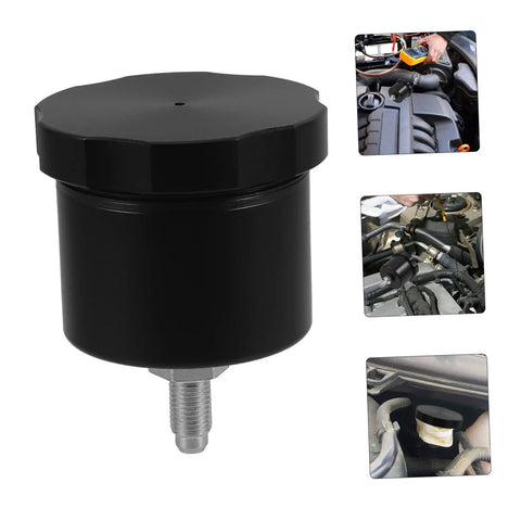 Aluminum Brake Fluid Reservoir Drift Oil Tank For Cars High Performance Car Brake Oil Cup with installation view in engine bay