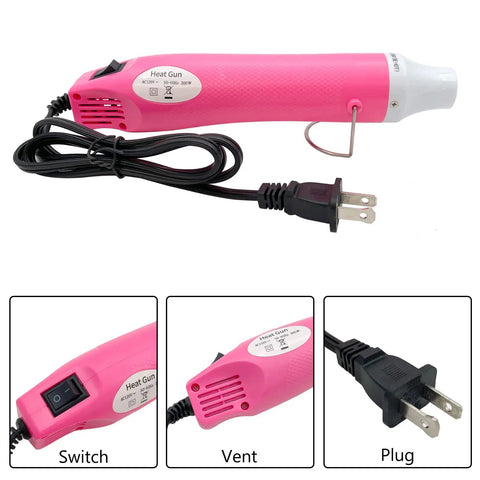 Mini Hot Air Gun Handy For DIY Crafts Portable Heat Gun Tool For Embossing Shrink Wrapping Drying Paint Lightweight Nozzle