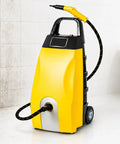 Heavy Duty Commercial Steam Cleaner With 3000W Power And Large 3.5L Tank For Professional Cleaning Jobs, yellow unit with hose.
