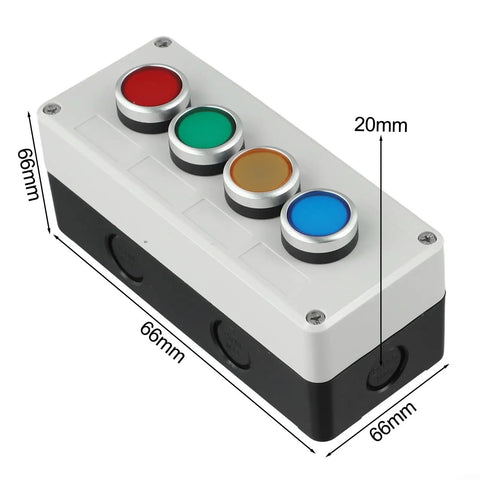 Pro Grade Industrial Push Button Station With Control Box 22mm Momentary Reset Switch Self Resetting 1No 1Nc Start Stop Controller IP65 ABS Panel 10A 440V For Electrical Gear, 4-button enclosure 66x99x20mm