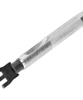 Flat Prong Leather Chisel Set With Interchangeable Heads Carbon Steel Leather Punch Tool for DIY Leather Craft, high hardness tool close-up.