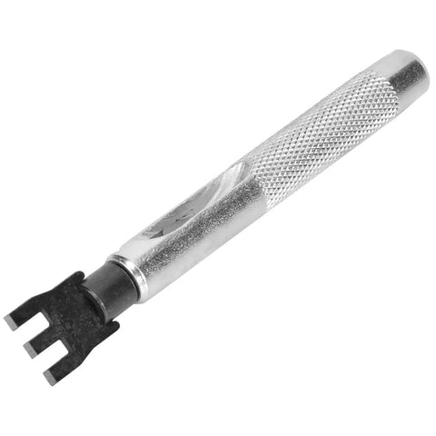 Flat Prong Leather Chisel Set With Interchangeable Heads Carbon Steel Leather Punch Tool for DIY Leather Craft, high hardness tool close-up.