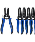 Five Pack Wire Strippers And Cutters With Safety Lock And Spring Loaded Pro Grade Electrician Pliers For 10 To 22 AWG Stranded Wire Easy Grip Anti Slip Handles Handy Essential Tool Kit For Home And Workshop