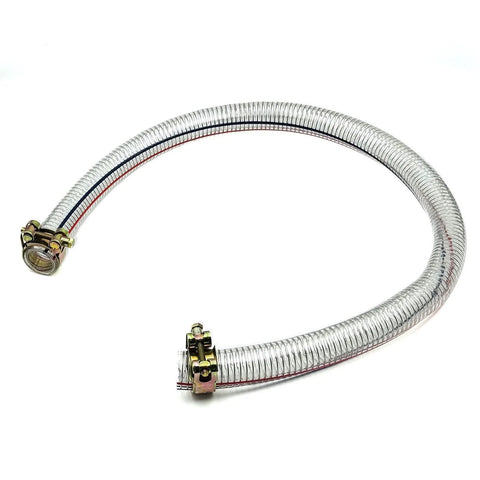 Hxszk 39-inch log splitter suction hose, 1 in ID, wire-reinforced PVC with heavy-duty clamps