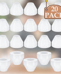 20 Pack White Nonstick Pen Bushings For Woodturning, Precise 11mm Height And 14mm Diameter Set, Includes Organizer