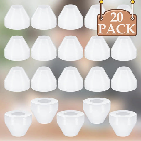20 Pack White Nonstick Pen Bushings For Woodturning, Precise 11mm Height And 14mm Diameter Set, Includes Organizer
