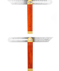 Badass 9 Inch Stainless Steel T Bevel Gauge Angle Finder with grippy wood handle for precise angle measurements.