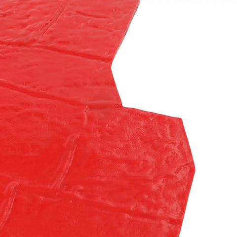 Close-up of red Realistic Concrete Stamping Mats 23 By 23 Inches Polyurethane Seamless Stamp for Outdoor Imprinting Texture Stone Slate.