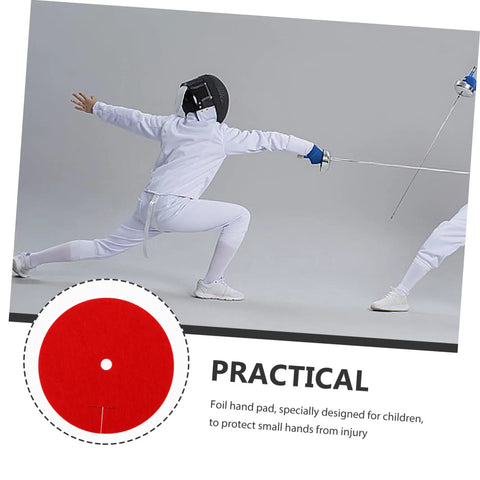 Child practicing fencing with Youth Fencing Hands Guard Protective Pad for Foil Training, wearing ergonomic gear.