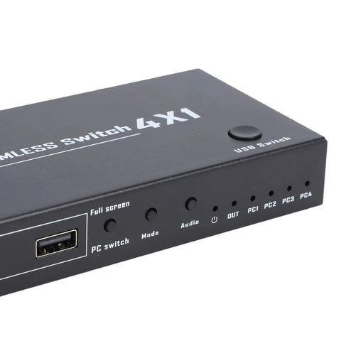 Boss Level 8K 60Hz KVM Switch For PC Laptop And Gaming Console Monitor 4 Port USB HDMI, showing USB and PC ports.