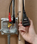 69411 Circuit Breaker Finder Accessory Kit with Leads and Adapters for ET300 and ET310 in use on electrical box