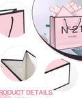Close-up of pink 13 Inch Birthday Gift Bag Set With Card Envelope Ribbon Bow And Tissue Paper For Women And Girls Handles Includes Greeting Card Milestones From 13th To 100th, showing details and materials.
