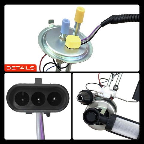 Electric Fuel Pump Assembly With Sending Unit For Jeep Cherokee 1991-1993 2.5L I4 4.0L I6 detail view showing connectors and design.