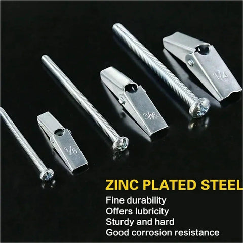 Heavy Duty Hollow Wall Anchors Kit With 20 Pieces For Drywall And Ceiling Mounts Easy To Install Toggle Bolts And Wing Nut Set
