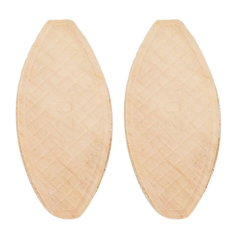 Close-up of beech wood biscuits from Wood Biscuits Set 100 Pieces For Solid Wood Joinery And Strong Joints With Stable Glue Bond In Furniture Making