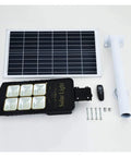 Heavy Duty Solar Outdoor Lights 50W To 300W Led Flood With Motion Sensor And Remote Control IP66 Waterproof parts including solar panel and lamp.