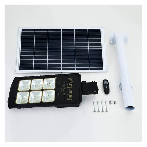 Heavy Duty Solar Outdoor Lights 50W To 300W Led Flood With Motion Sensor And Remote Control IP66 Waterproof parts including solar panel and lamp.