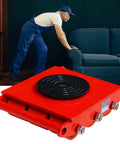 Heavy Duty Mechanical Moving Skates With Reinforced Steel Rollers For Shifting 15 Ton Equipment Smooth Warehouse Glide in use.