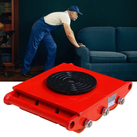 Heavy Duty Mechanical Moving Skates With Reinforced Steel Rollers For Shifting 15 Ton Equipment Smooth Warehouse Glide in use.