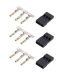 JR Connector Kit 11.010 100 Pieces Gold Plated Pins for Electronic Equipment and Model Aircraft, brass and ABS components visible.