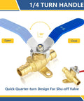 100 Pack Half Inch PEX A Expansion Ball Valve With Drop Ear Full Port Shut Off Built Tough Brass Plumbing Fixture For Red Hot And Blue Cold Water Lines Quick Connect Trade Setup with blue handle