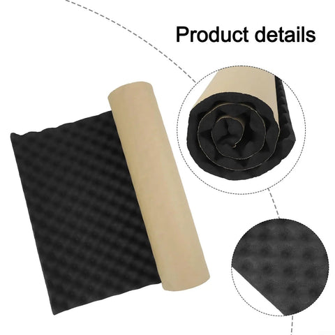 Top Shelf Acoustic Foam Panels And Sound Deadening Mat For Wall Install Crush Echo And Level Up Your Home Studio Setup Perfect For Karaoke Rooms Live Jam Sessions, black foam detail.
