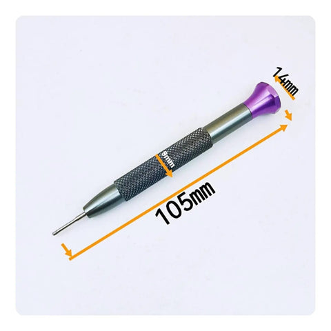 Ultimate 8 Piece Watch Repair Screwdriver Set With Hex Head Metal Shafts And Lightweight Aluminum Body for precision adjustment, 105mm long.