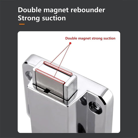 Close-up of Magnetic Cabinet Push Open Latch Set Heavy Duty Door Catch And Drawer Closer Long Stroke With Built In Magnet