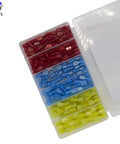 160 Piece Set Fully Insulated Nylon Spade Quick Disconnect Terminals Kit in Red, Blue, Yellow in container