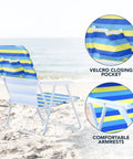 Low Seat Folding Beach Chair With Carry Strap For Easy Transport Lightweight Portable Outdoor Lounger for Beach Hangouts on sand