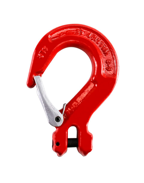 Clevis Slip Hook With Latch, 4 Pack, Five Sixteenths Of An Inch, 2470 Lbs Load Limit, Grade 80 Drop Forged Alloy Steel, Heavy Duty