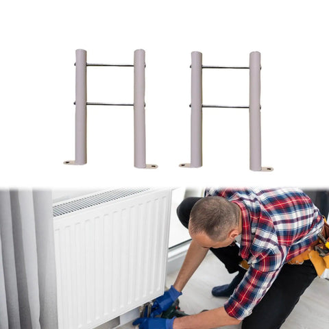 Heavy Duty Radiator Floor Brackets With Cast Iron Legs And Rubber Insulator Pads Steel Mounting Stands installation