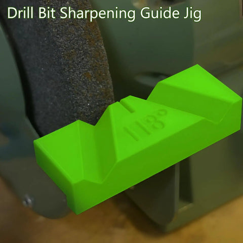Top Shelf Manual Drill Bit Sharpening Guide Jig Set Of 3 Knocks Out 90 118 And 135 Degree Angles Dead On Precision Killer Gear For Makers And Machinists Zero Power Needed, green polymer 118 degree guide jig.