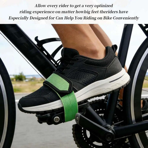 4 Pack Bike Pedal Straps For Kids, adjustable green toe clip belt on sneaker, cycling on fixed gear bike