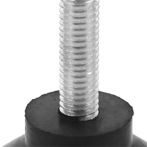 Heavy Duty M8 Adjustable Leg Levelers With Rubber Feet For Furniture Tables Chairs Cabinets And Workbenches Sturdy And Tough As Nails Threaded Feet Wide Base Floor Protection Smooth Height Adjustment Anti Slip Stability 8 Pack, close-up