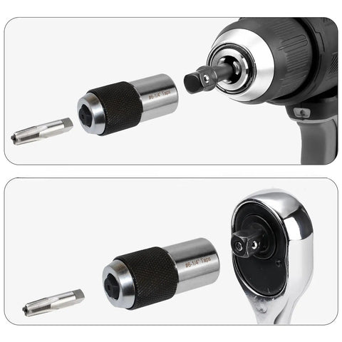 3 Piece Reamer And Screw Extractor Kit With Adapter For 3/8 Inch Drive Tools used with power and hand ratchet