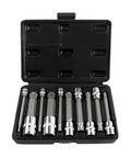 Premium 10pc S2 Steel Torx Star Bit Socket Set With Quick Wrench Driver For Heavy Duty Repair Jobs And Tough Rusty Bolts That Get The Job Done Right. 10pc S2 steel Torx bit socket set in case