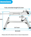 Reciprocating linear actuator side-view with telescoping rod on mounted stand; diagram shows 22.1 in extended length.
