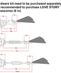 Diagram of hardware needed for Right Triangle Sand Shade Sail Canopy 10x10x14 UV Block Sun Shelter installation.